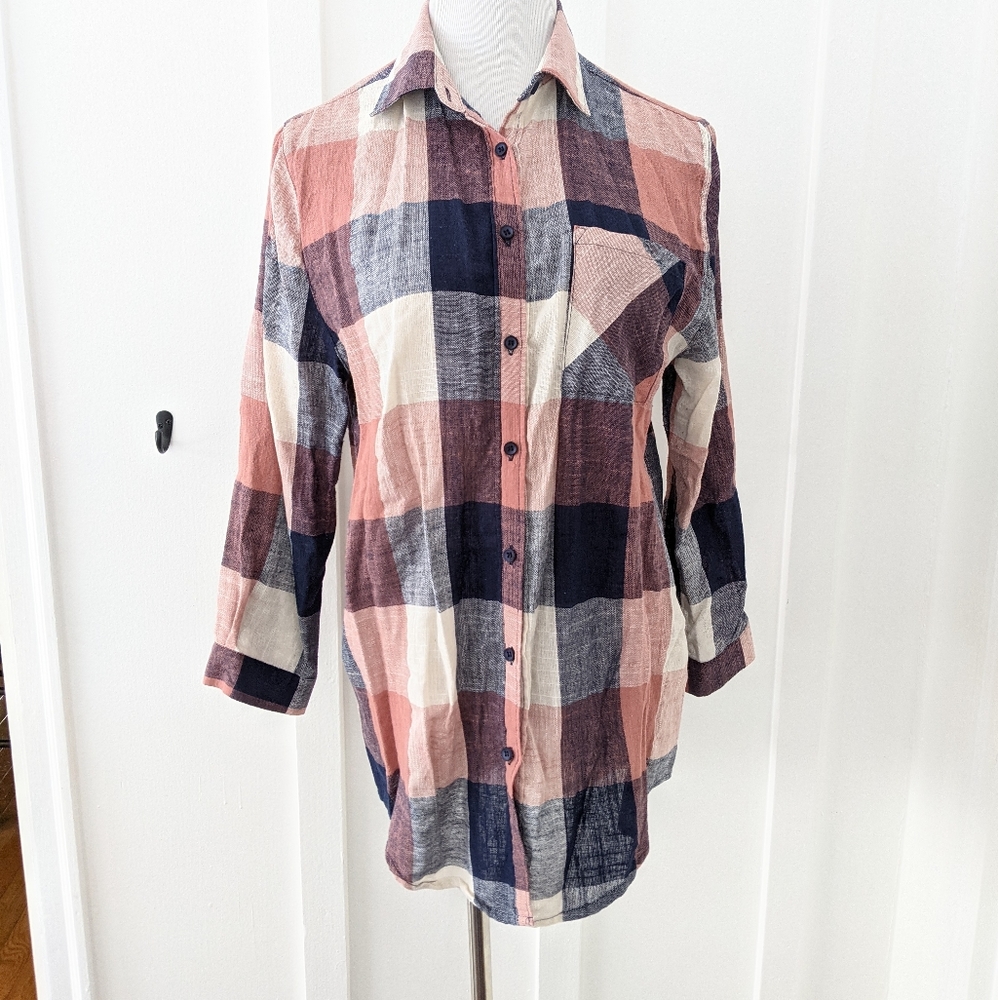 Plaid button down shirt